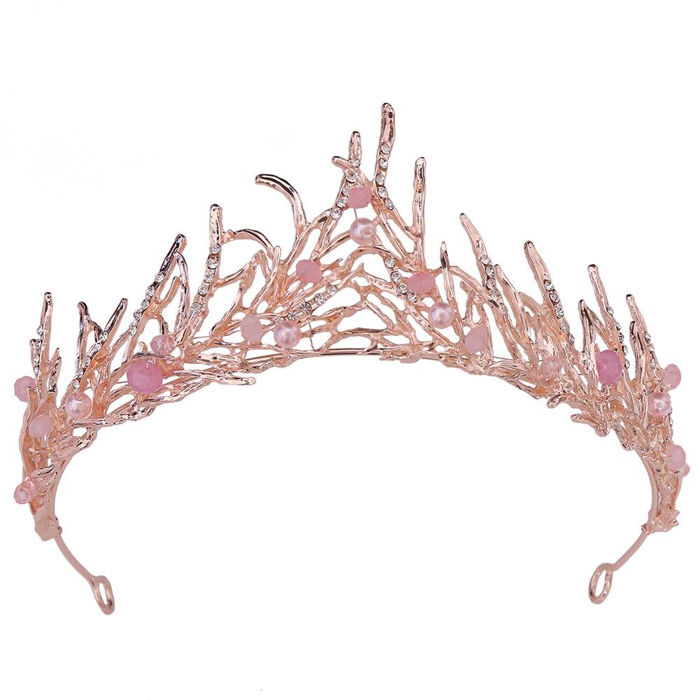 H1086 diamond bridal tiara, hand-strung pearl European style bridal crown, wedding headband accessories