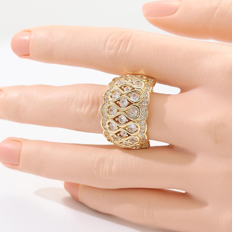 Fashion Charm Eternity Promise Rings Women Synthetic Cubic Zircon Stylish Accessories Wedding Engagement Luxury Jewelry