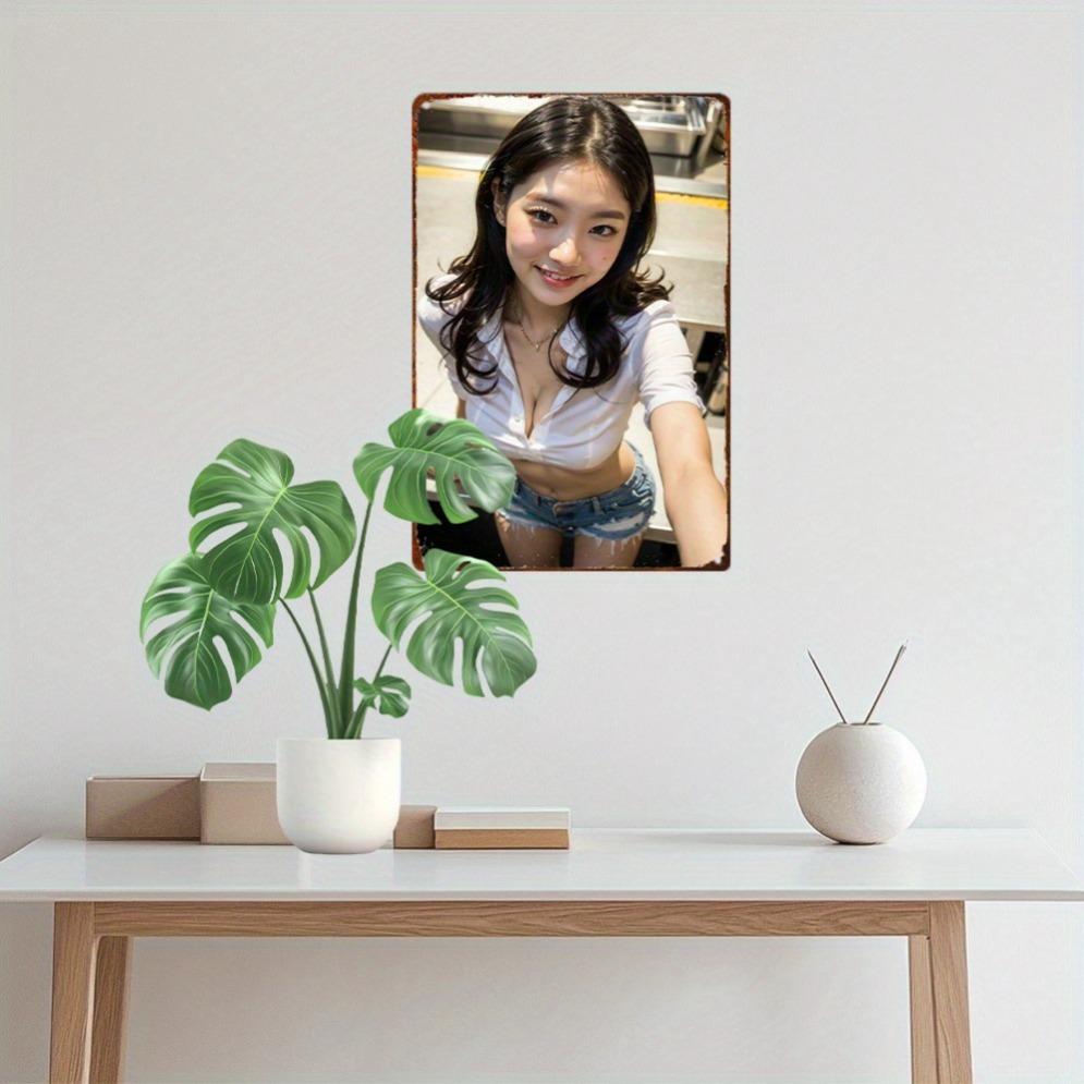 Anime Girl Metal Sign 8x12 Inch, Vintage Retro Wall Art for Home Office Man Cave Decor