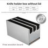 Stainless Steel Knife Holder Box Kitchen Restaurant School Knife Box Non-Magnetic Back Kitchen with Lid and Lock Knife Box Doge