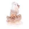Vestito per Cane con Dettagli di Paillettes Tono Oro Gonna per Cucciolo Accattivante Abbigliamento per Animali Estivo all'Aperto