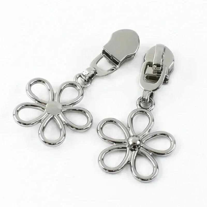 5/10/20Pcs Meetee 5# Zippers Slider Pullers for Nylon Zipper Tapes Sewing Zip Closure Heads Repair Kits Bag Garment Accessories