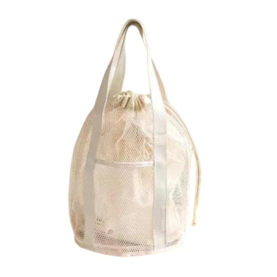 Netz-Strandtasche, Große Kapazität, Zugbeutel, Schnelltrocknender Polyester Dusch-Organizer, für Reise Strand Fitnessstudio