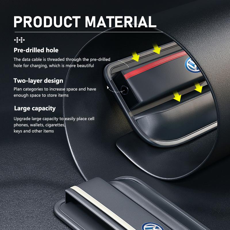 For Volkswagen VW Car Seat Gap Storage Box Vehicle Seat Crevice Filler Organizer Golf 4 5 6 7 Polo Jetta Sagitar Magotan Passat