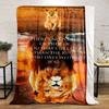 Lion Cub Reflection Inspirational Blanket  Printed Blanket for Living Room Bed Couch lunch break Soft Cozy Blanket for Friend's festival Gift