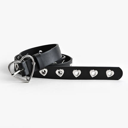 Love Corn Buckle Decorative Belt Women's Decorative Waist Versatile Women's Fashion Peach Heart Buckle Hollow Simple Trend