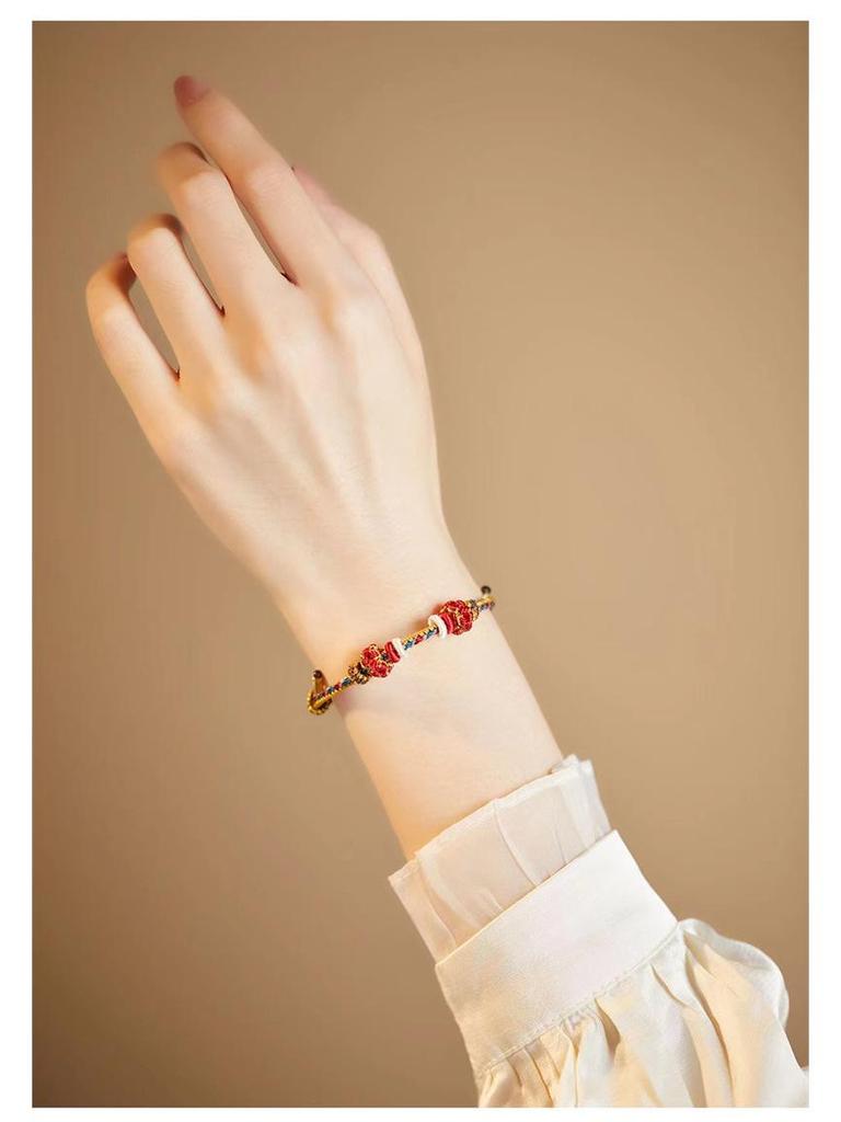 Dunhuang-Inspired Braided Bracelet: Handmade Rope, Ready for Lucky or Zodiac Beads