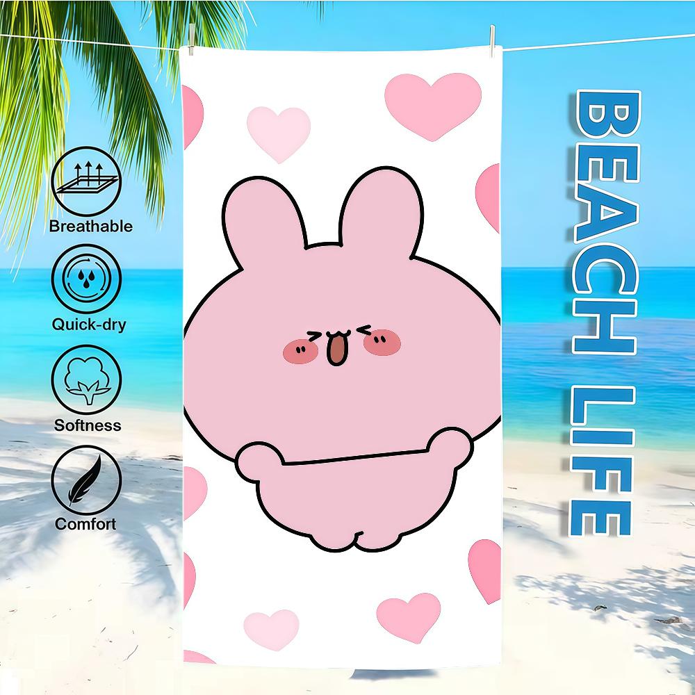 A-Asamimichaans Cartoon Schläfrig Niedlich Handtuch Textil Bademantel Strand Schnelltrocknend Leicht Tragbar Camping Schwimmbad Reise