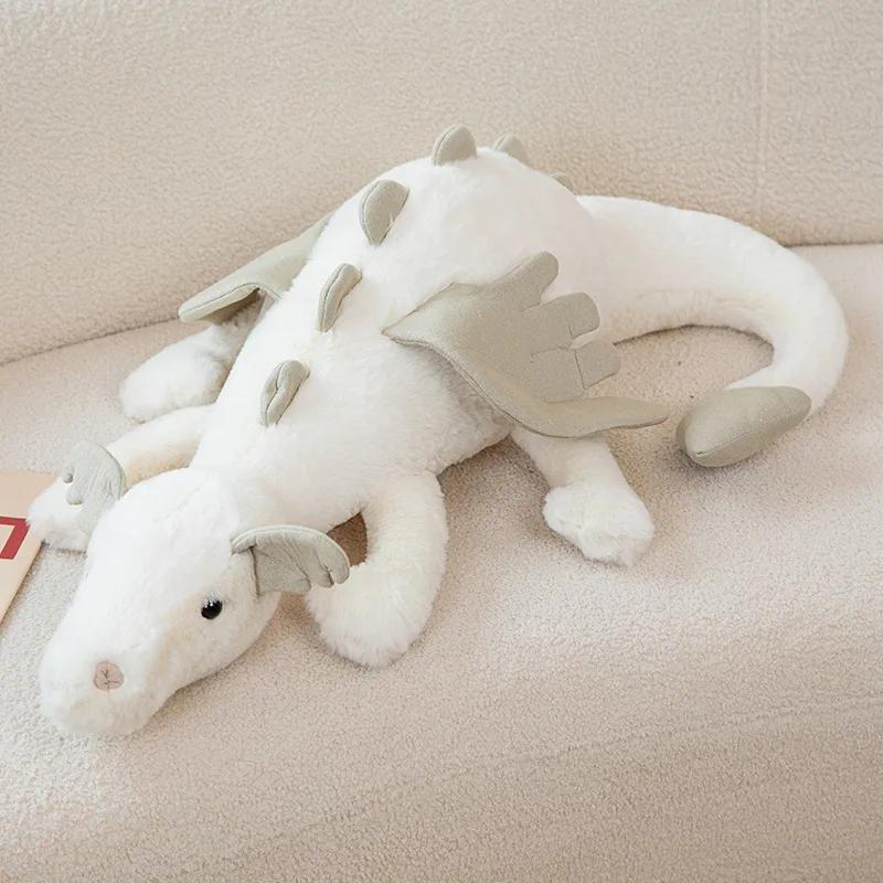 30/50/70/90cm Flying Dragon Cartoon Plush Toy With Wings Blue Green White Pink Long Dragon Plush Toy Pillow Gift For Boys Girls