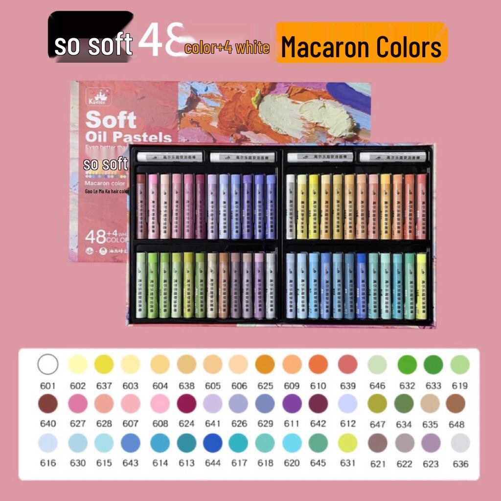 Gaole Super Soft Oil Pastels - Full Set (24/48 Colors), Classic Macaron for Kids, DIY Heavy Color Sticks