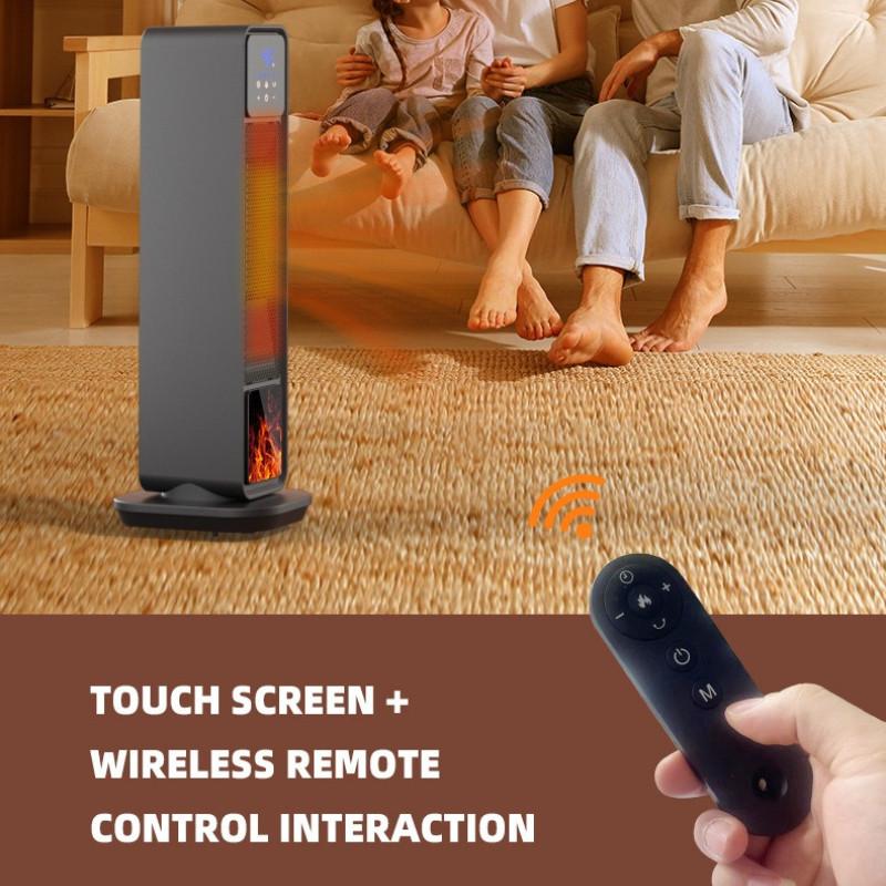 2200W High Power Warm Air Fan 15-45℃ Intelligent Adjustment Household Vertical Electric Heater Winter Fast Heating Hot Air Heater