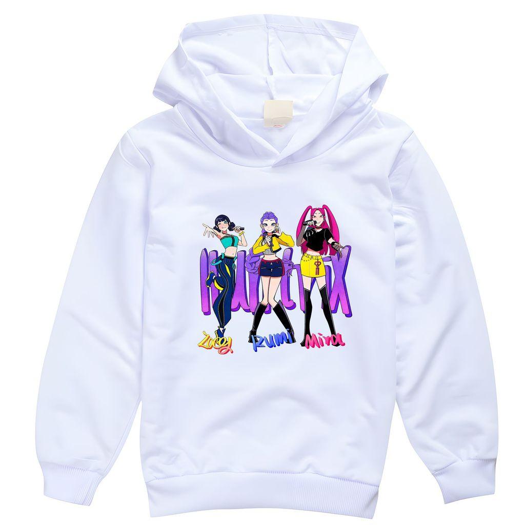 A4029 Multi-color Outerwear Kids Girls Rumi Zoey Mira Printed Fashion Long Sleeves Hoodie 100cm белый