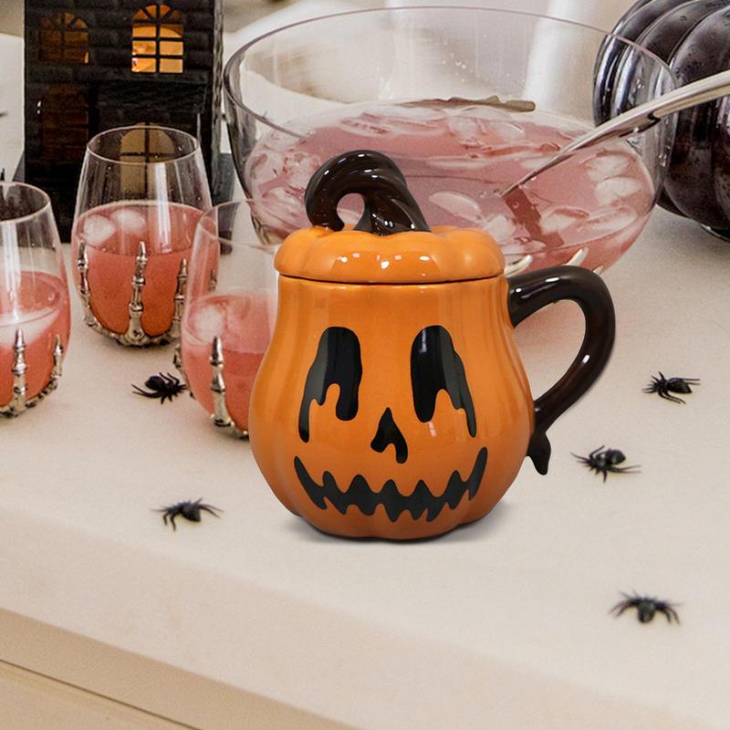 Pumpkin Cup For Kids 350ml Cartoon Pumpkin Ceramic Coffee Cup Handle Design Tabletop Drinkware For Milk Hot Drink Tea And Coffee