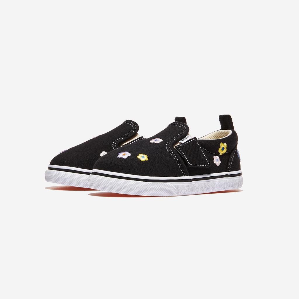Vans Toddler Slip-On Shoes - Black [V98TDL EB.FLW-BLK/WHT/FLW]