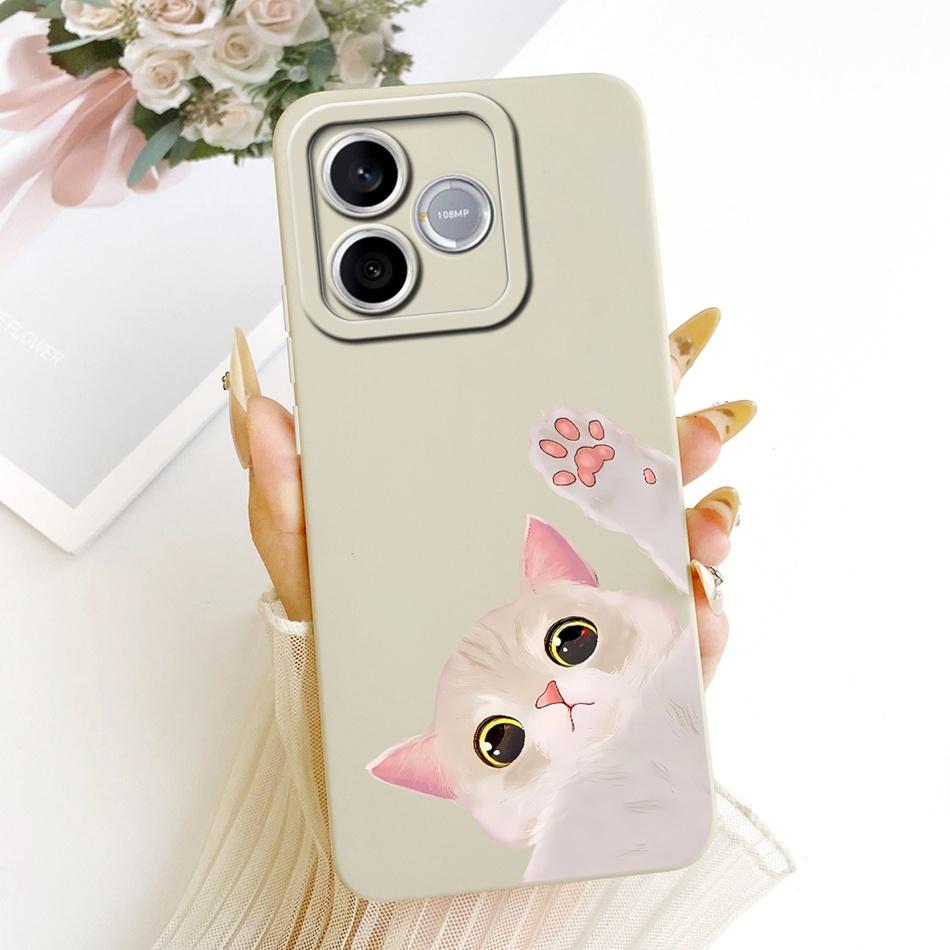 For Honor 600 Lite 5G Honor600 Cute Cat Flower Cartoon Phone Case For Honor 600 600Lite Soft Silicone Covers Bumpers