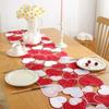 Valentines Day Table Cloth Heart Table Runner Polyester Reusable Supplies for Holiday New Year Birthday Party Home Decoration