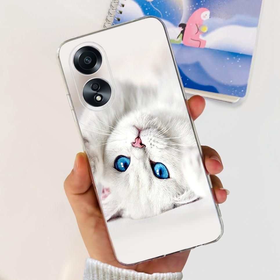 For Cover Oppo A58 4G CPH2577 Case Love Heart Butterfly Cover Shell For Oppo A78 5G 4G CPH2565 Soft Clear TPU Bumper Etui
