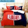 3pcs England Football Crest Printed Bedding Set Duvet Cover Closure Includes 1 Duvet Cover & 2 Pillowcases Bedding Sets Home Decor Gifts