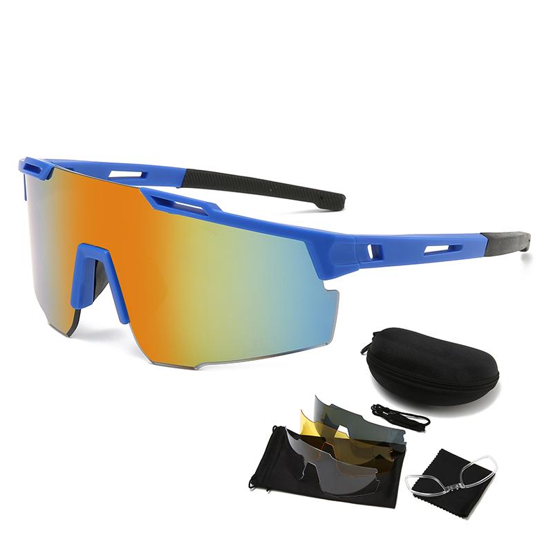 ATM1 PC Lens Sports Sunglasses Kit – UV400 Cycling Glasses with 3 Interchangeable Lenses, Protective Case and Accessories