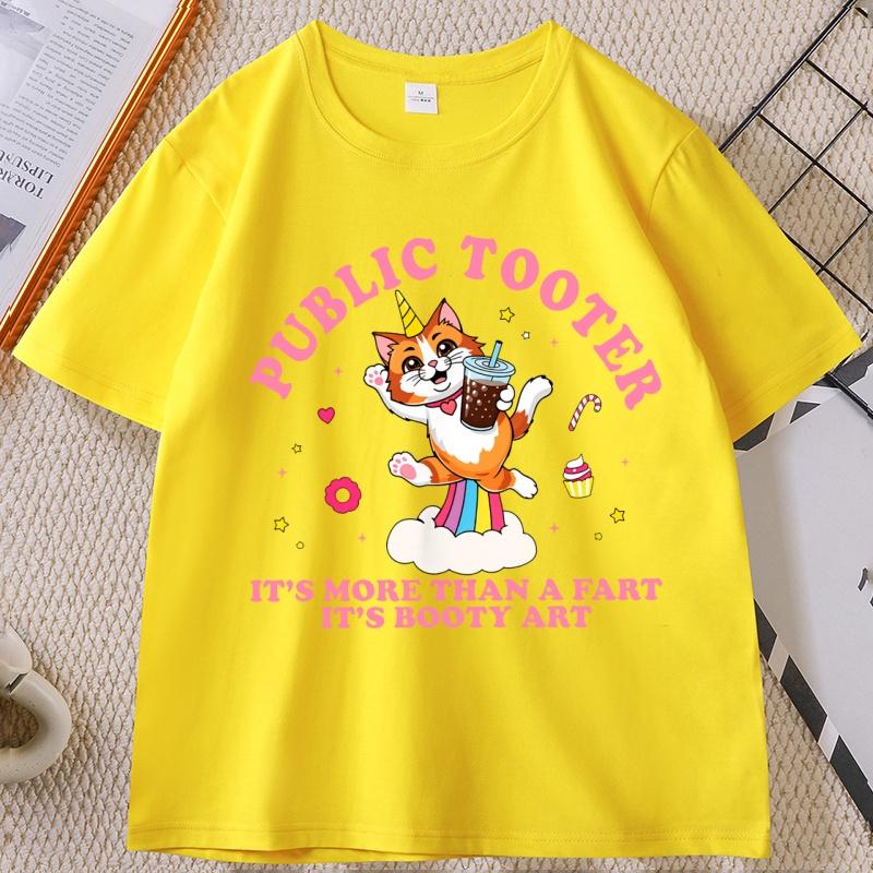 Public Tooter T Shirt for Men Women Funny Cotton Short Sleeve T-shirts Inappropriate 90s Retro Fart Tshirt Printed T Shirts Tops S