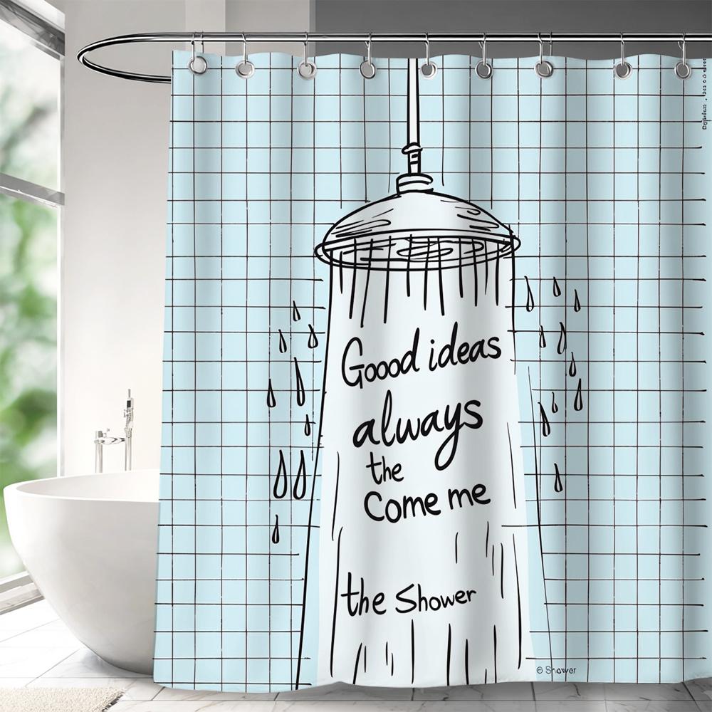 1 pc Modern Minimalist style Shower Curtains With Hooks Bathroom Curtains , Printing Shower Curtain Home Decoration Curtain