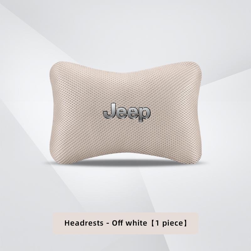 Car Headrest Breathable Ice Silk Neck Pillow Lumbar Back Cushion For Jeep Grand Cherokee Wrangler JK Gladiator Compass Renegade