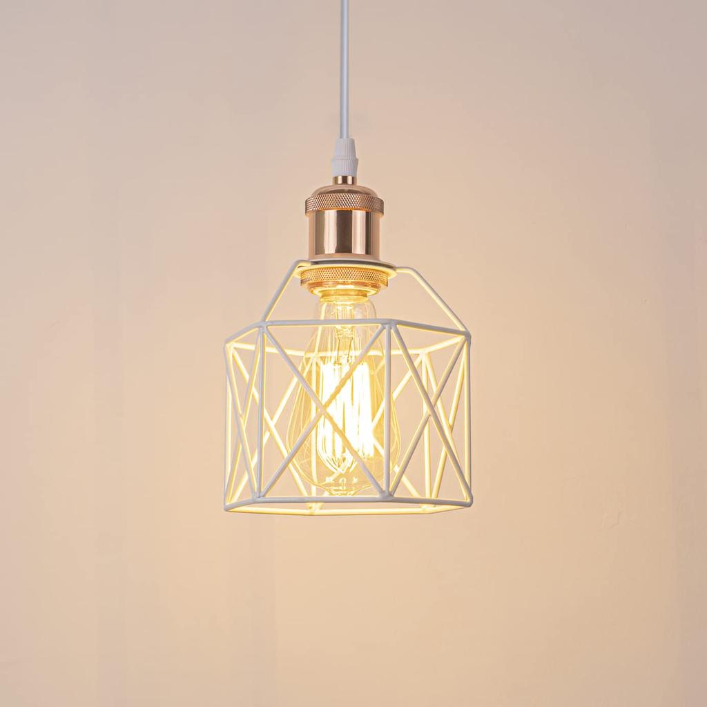 KIVEN 3-Piece Set of Pendant Lights, Duct Rail Style, with Storage Cup, Adjustable Cord Length (100cm), Stylish, E26 Compatible, LED Compatible, for