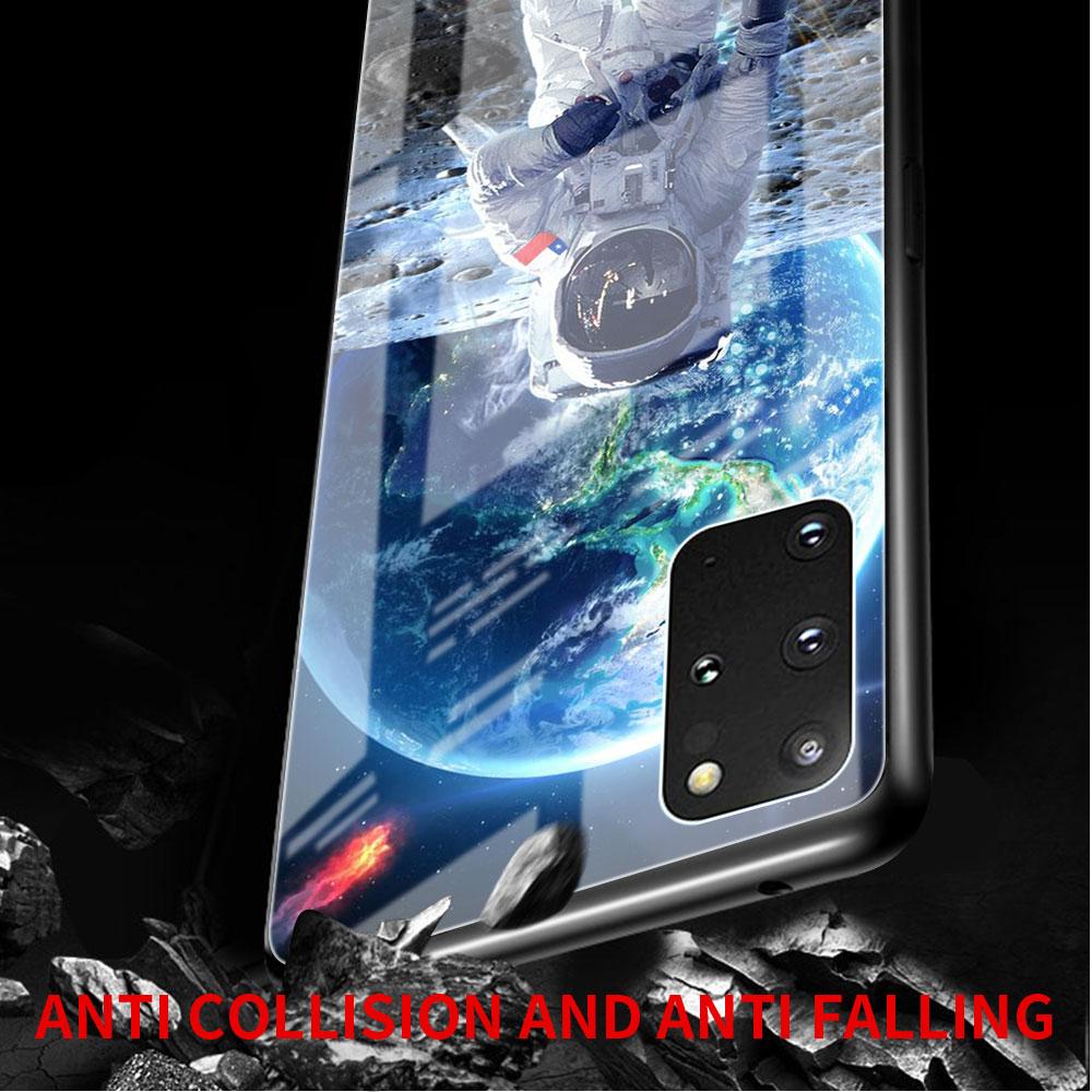 Astronaut Cosmic Planet Glass Case For Samsung Galaxy S22 S20 FE S21 Plus Phone Cover S10 5G S9 Note 20 Ultra 10 Lite Shell