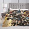 Natsu Erza Lucy Happy Blanket Velvet Spring Fairys Tails  Portable Lightweight Thin Throw Blanket for Home Couch Rug Piece
