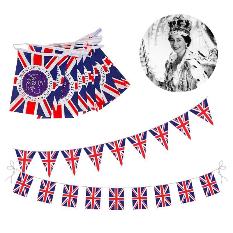 Jubilee Platinum Queens Union Jack Flags National Day Celebration Home Decor