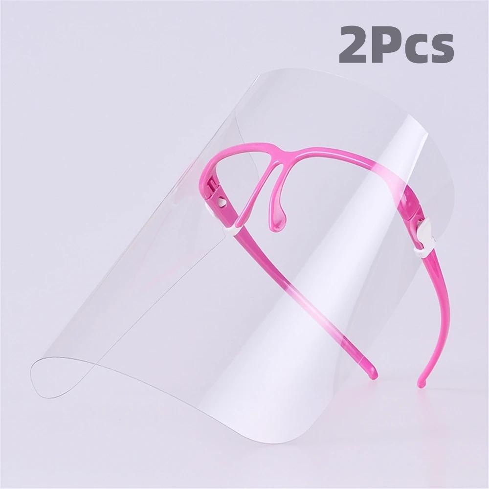2Pcs Face Shield Transparent Full Face Cover Safety Protective Film Tool Anti-Oil Anti-Fog Kitchen House Clean Dust Proof Mask