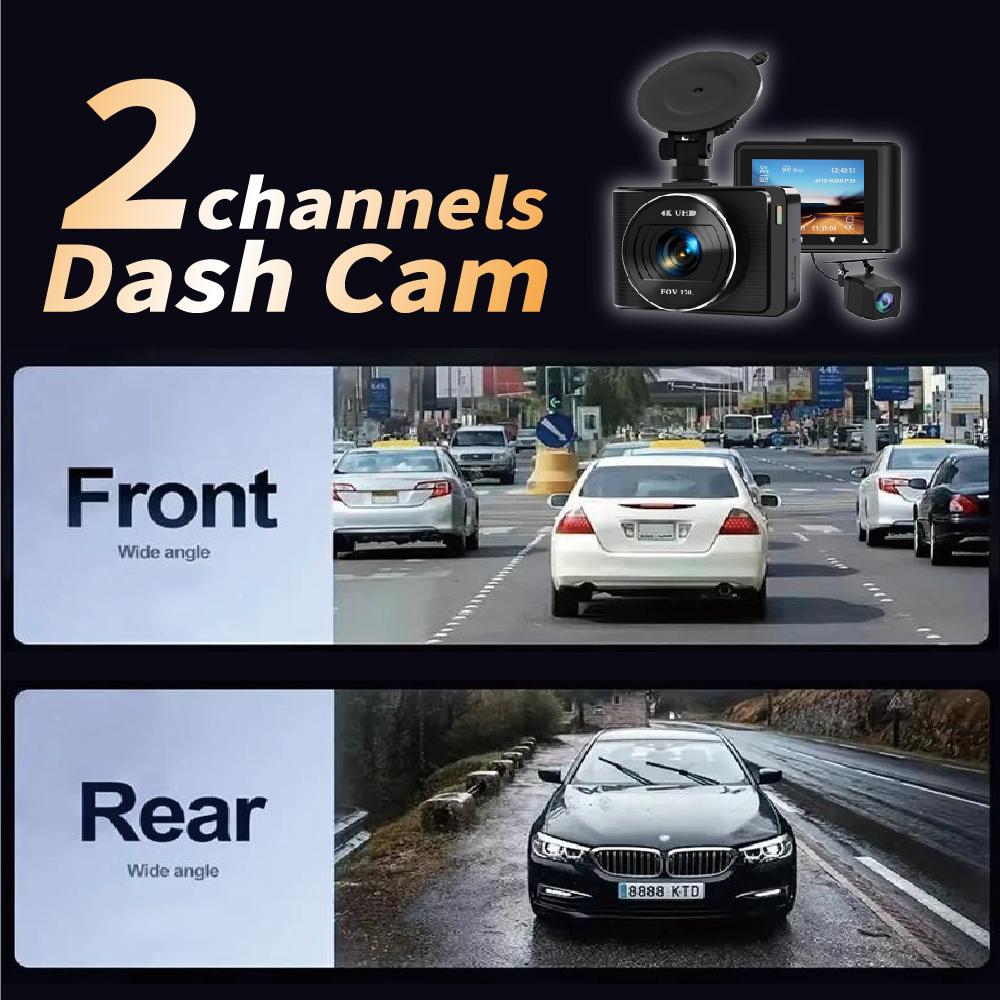 Dual Lens Dash Cam GPS Car DVR Ftont Rear 4K+1080P Mobile WiFi App WDR Video Recorder Night Vision Car Accessories