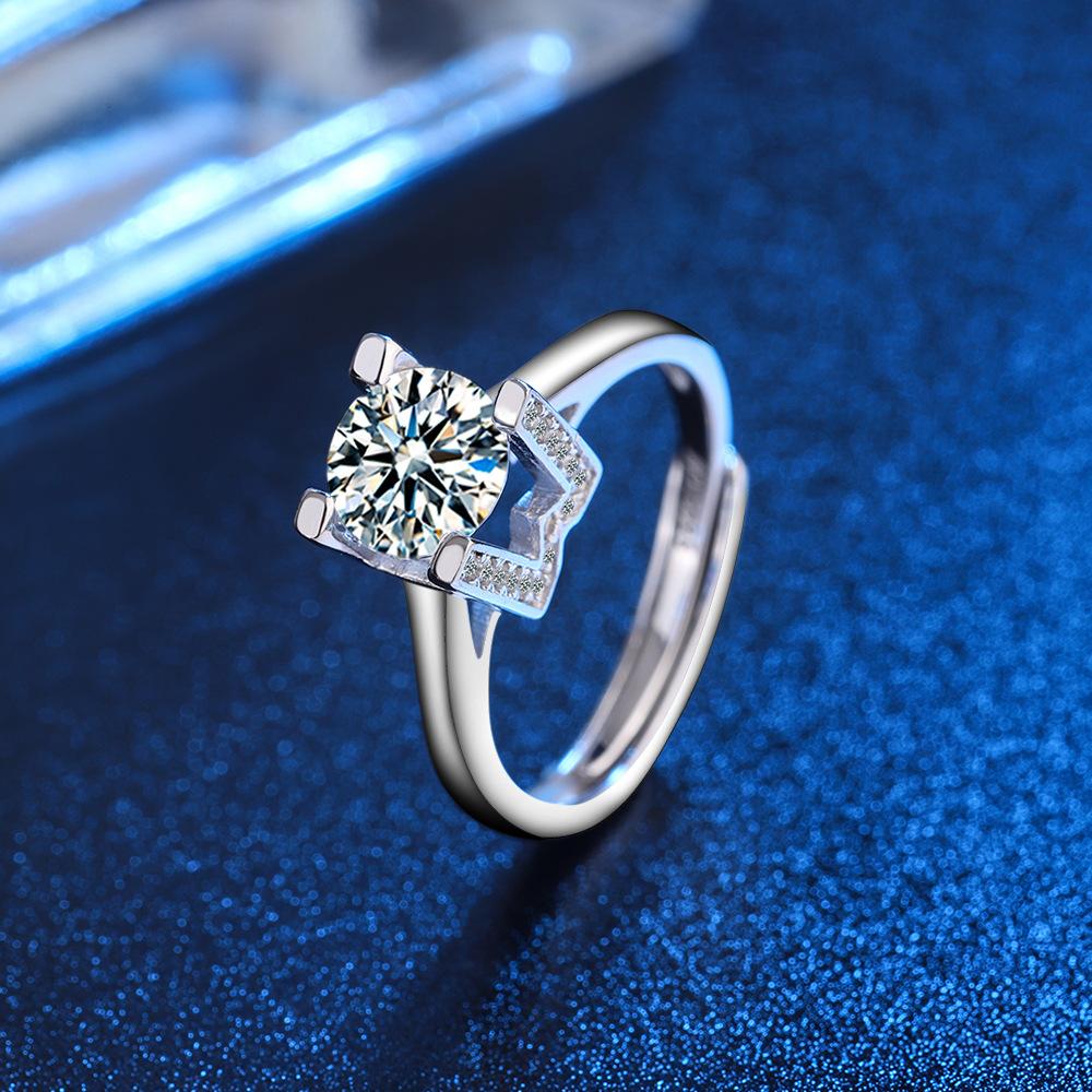 New 925 Sterling Silver Ring Heart Adjustable Simplicity Fashion Exquisite Student Girlfriend Jewelry Accessories Wedding Party