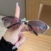 Futuristic Metallic Silver Cat-Eye Sunglasses - Korean Style Outdoor Sports Eyewear