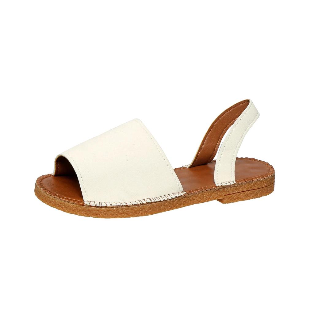 2025 New Summer Women Shoes Female Hot Sale Buckle Strap Women Sandals Casual Sandals Women New Peep Toe Flat Sandals