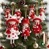 Decorative Hanging Ornaments for Shop Girl Christmas Ornaments, 2D Flat Wooden Red White Rustic Tree Holiday Figure Decoration Tree, Mantel,