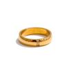 Eetit High Quality Polished Metal Cubic Zircon Golden PVD Ring Charm PVD Plated Stainless Steel Fashion Trend Jewelry