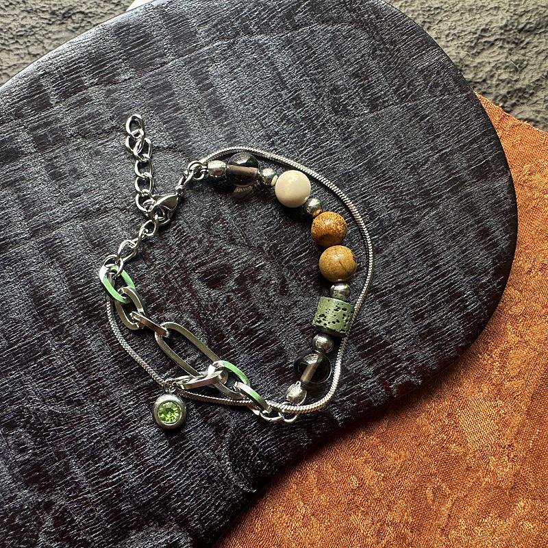 Gage Double-Layer Versatile Chinese Style Bracelet - Men's Trendy High-Design Jewelry Accessory