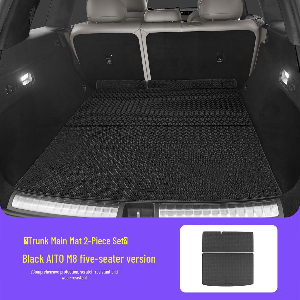 AITO M8 Trunk Mat: 3D Leather Protective Cover with Full Coverage, Tail Box Mat Decoration Accessory.