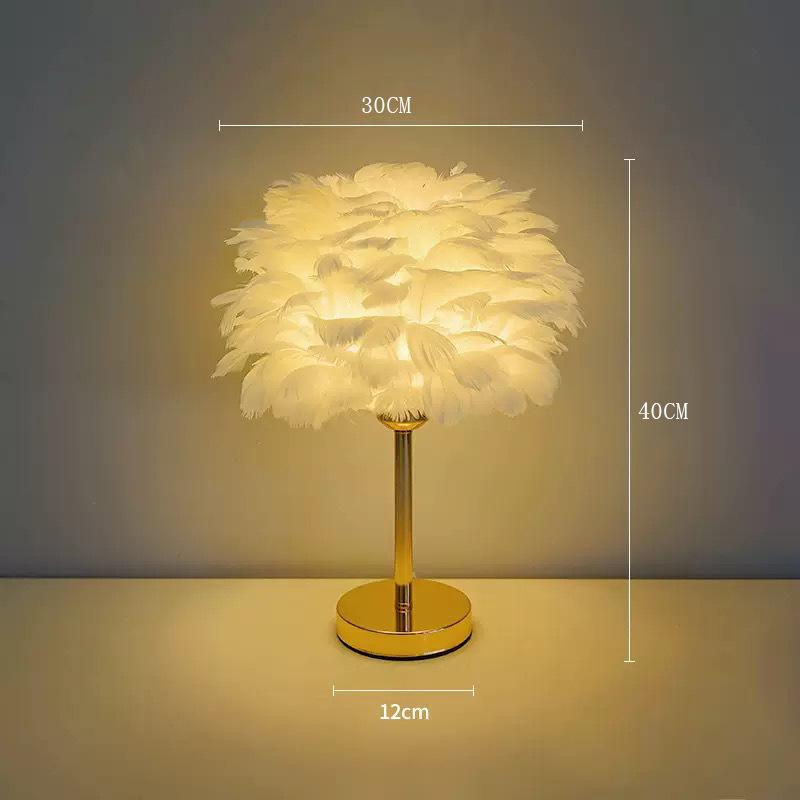 Modern Iron Feather Desk Lamp for Bedroom, Living Room, and Study