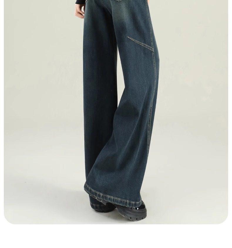 2026 Women’s Wide-Leg Jeans: Autumn/Winter Thicker Straight Fit with Velvet, Lengthened Loose Style