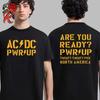 AC DC Band Concert Summer 2025 Europe Tour Poster Classic Men's and Women's T-shirt Parent-child Printed Short Sleeve