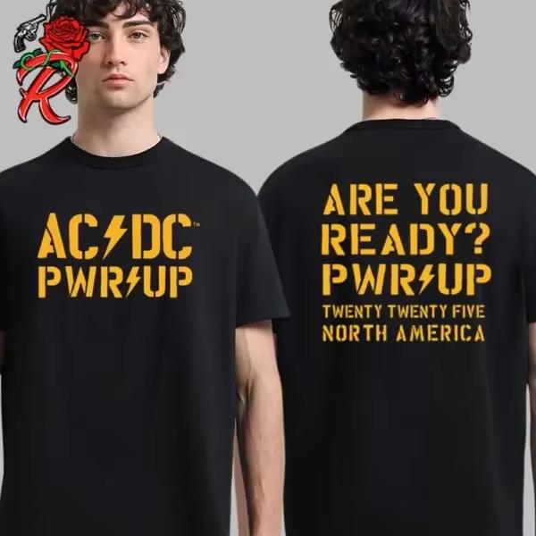 AC DC Band Concert Summer 2025 Europe Tour Poster Classic Men's and Women's T-shirt Parent-child Printed Short Sleeve