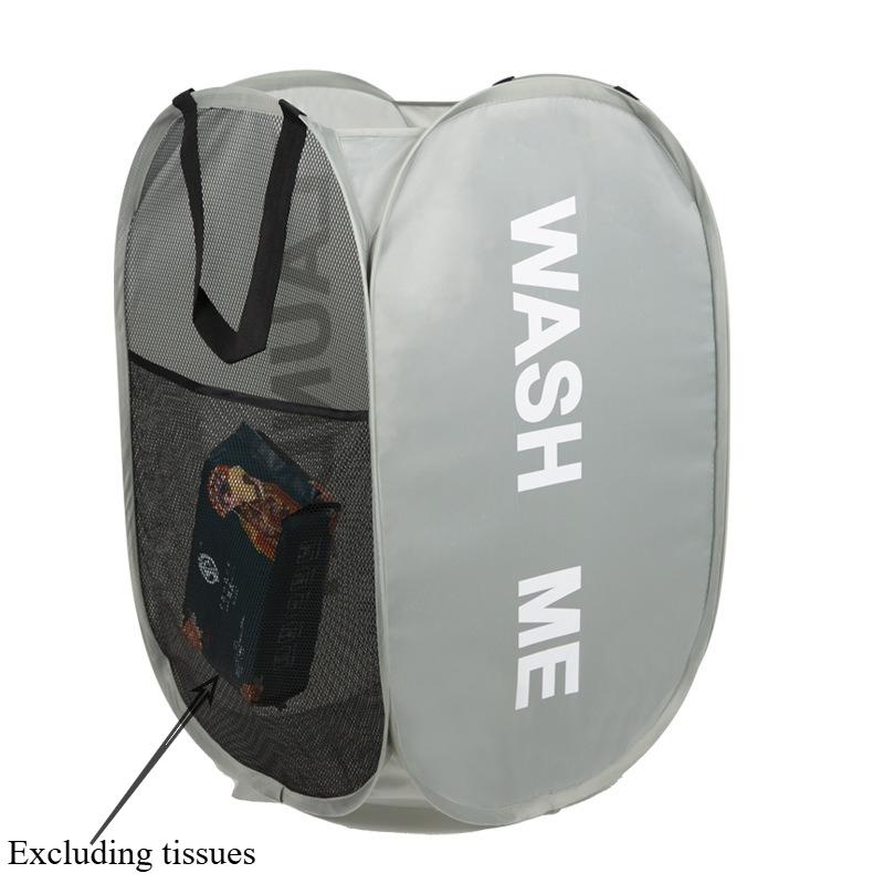 Foldable Laundry Basket with Handle - Foldable Mesh Fabric Laundry Basket,  Space Saving, Suitable for bathrooms,Laundry Baskets