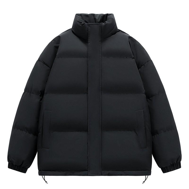 Unisex Oversized Puffer Jacket Winter Warm Cotton Coat Stand Collar Loose Fit Streetwear Outerwear