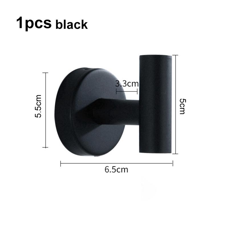 Bathroom Accessories Hardware Set Robe Hook Towel Rail Bar RackRound Black Stainless Steel Shelf Tissue Toilet Paper Holder DIY