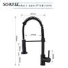 Rozin Matte Black Kitchen Faucet Deck Mounted Mixer Tap 360 Degree Rotation Stream Sprayer Nozzle Kitchen Sink Hot Cold Taps