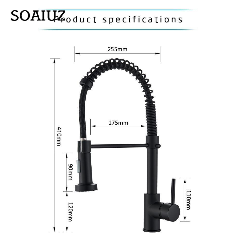 Rozin Matte Black Kitchen Faucet Deck Mounted Mixer Tap 360 Degree Rotation Stream Sprayer Nozzle Kitchen Sink Hot Cold Taps