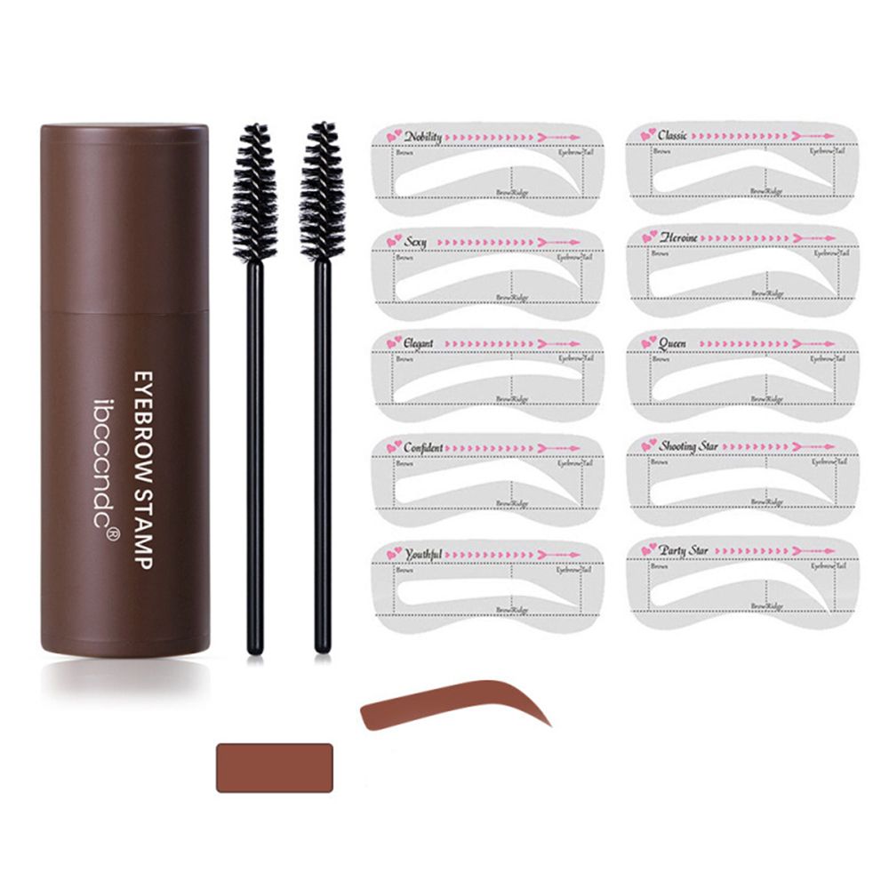 

Stencils Eyebrow Pen Brushes Eyebrow Stamp One Step Shaping Makeup Set Brow Stamp Shaping Kit Natural Brown