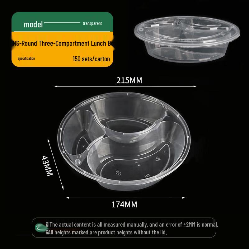 Disposable Multi-Compartment Food Containers with Lids